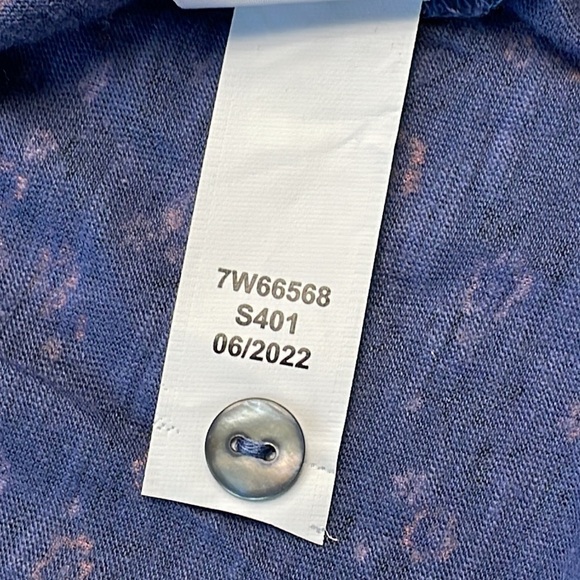 NWT Lucky Brand Floral Print Lace Inset Peasant Top Long Sleeve V Neck Sz XS - Picture 16 of 16